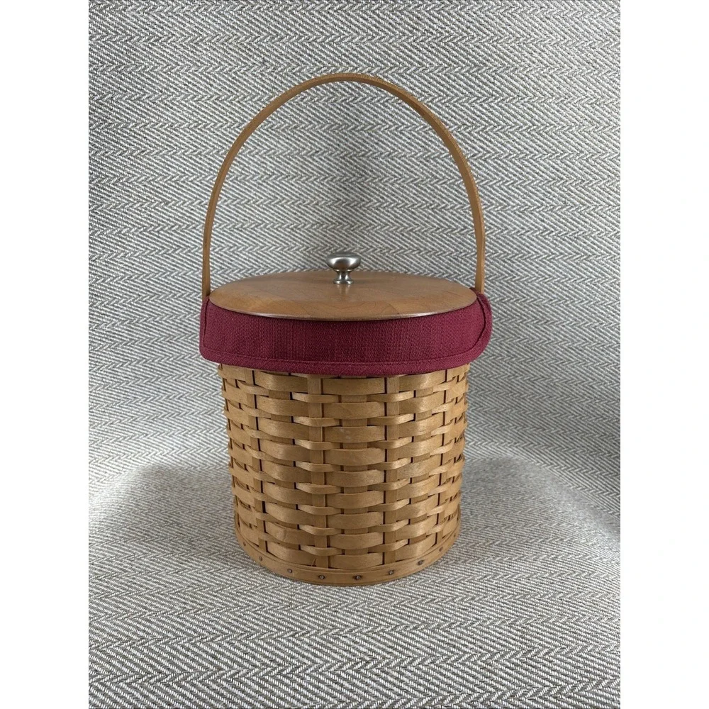 Longaberger 2003 Ice Bucket Basket, Liner, Protector, Lid, Insulated Bucket
